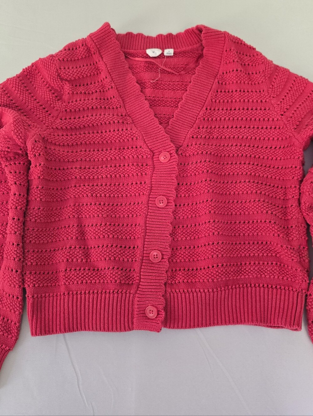 Gap Scalloped Full Button 100% Cotton Cardigan Size Small